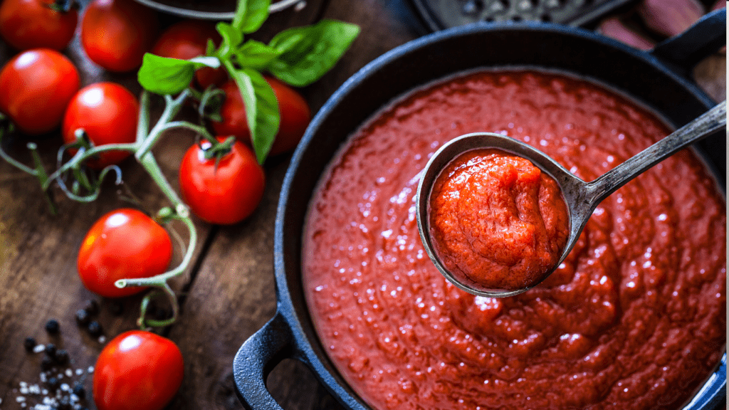 tomato sauce in pan